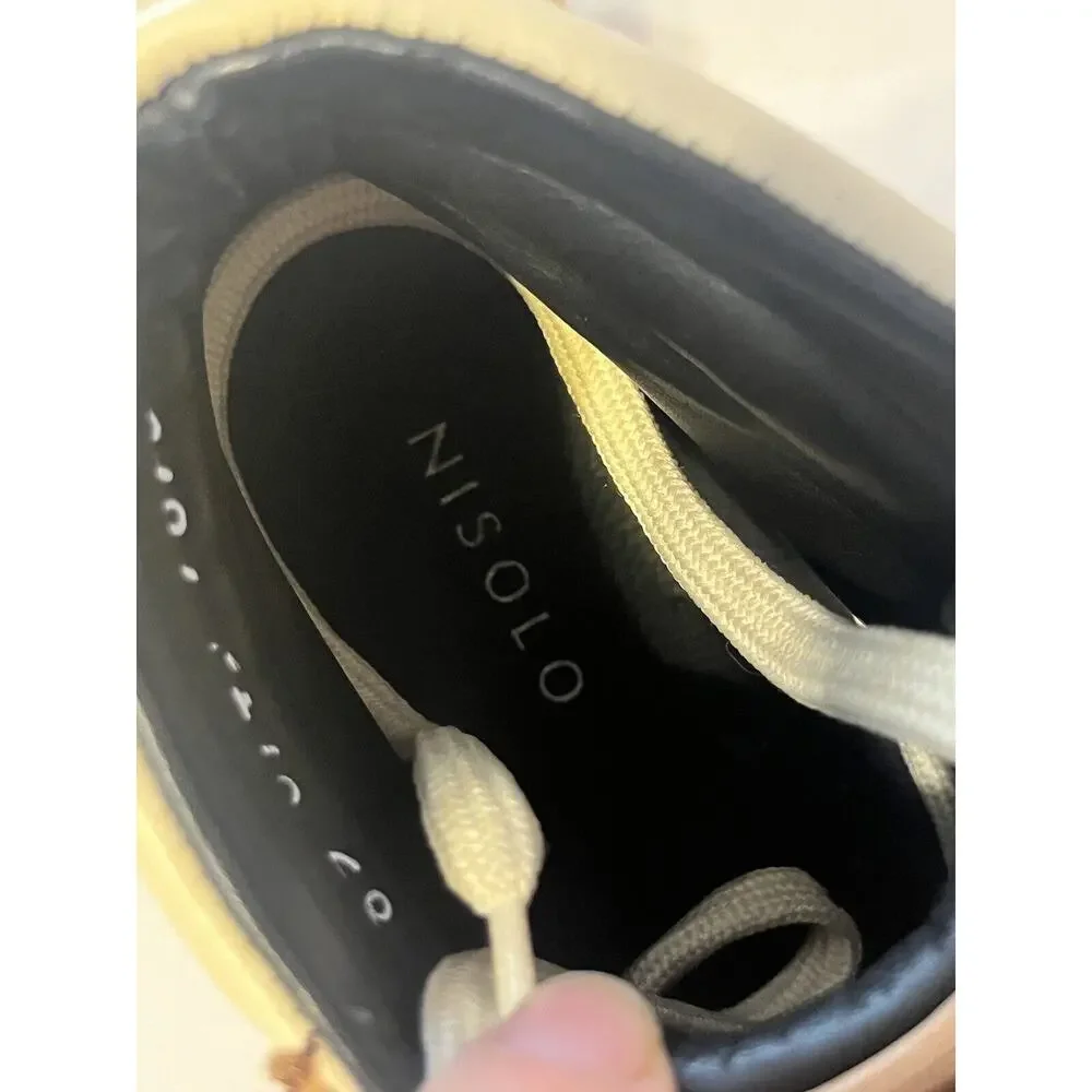 Nisolo Go-To City Hiker Boots •Wimen 8.5• Tan Almond Lace Up Anthropologie $350